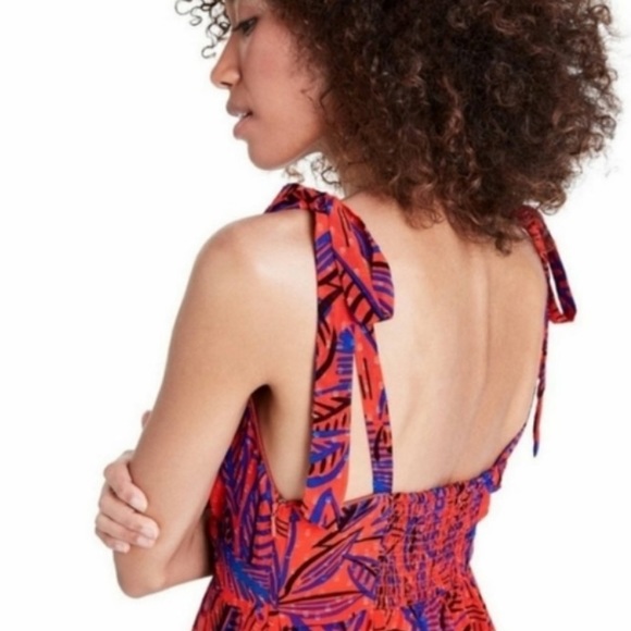 ALEXIS Orange Blue Botanical Asymmetrical … - Picture 10 of 12